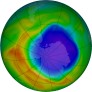 Antarctic ozone map for 2024-10-23